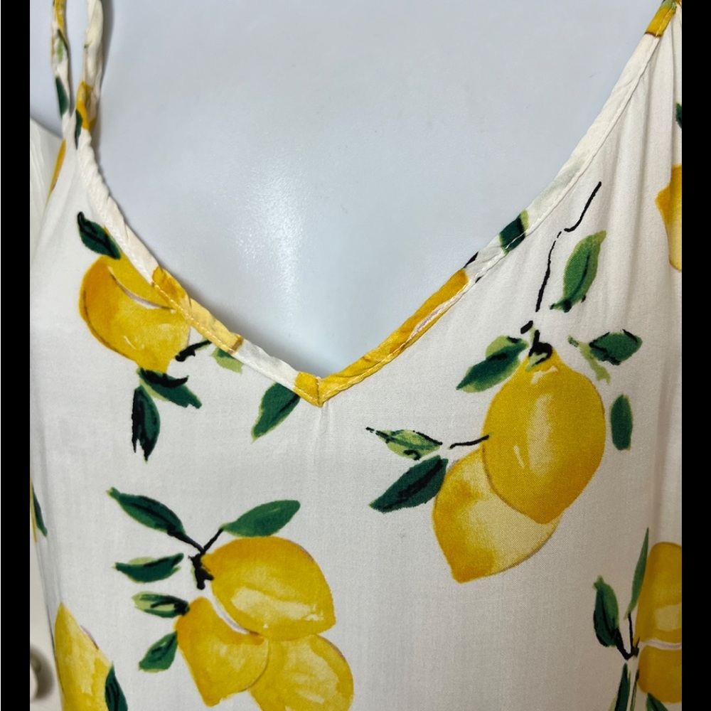 KATE SPADE Lemon Beach Romper Yellow Summer Smocked Spaghetti Strap Small - Picture 7 of 9